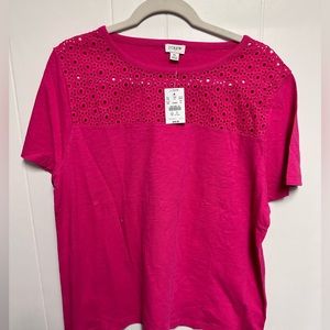 NWT! Magenta Jcrew Factory Tee - Size XL